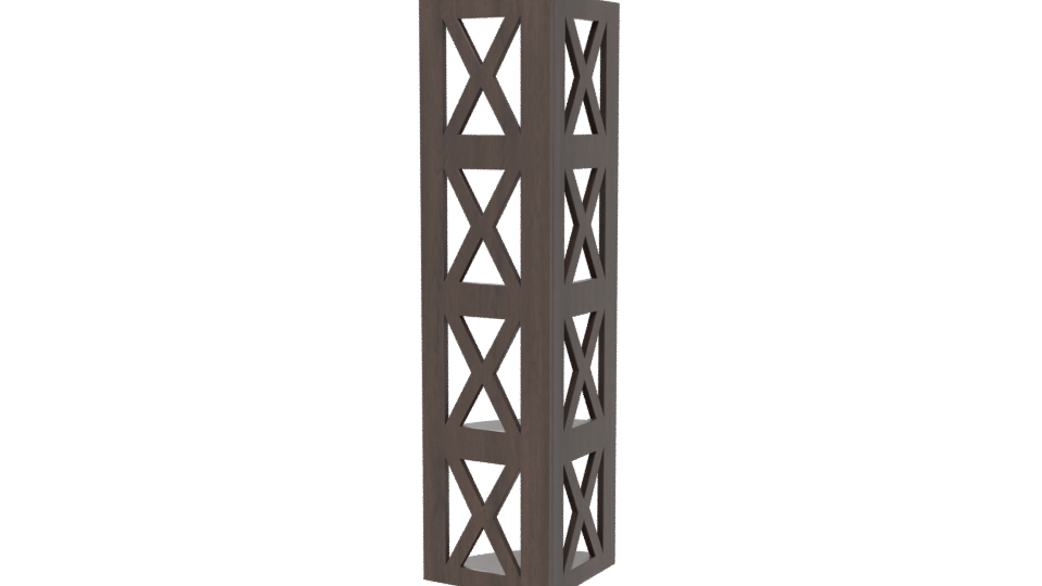 Stylish Wooden Corner Shelf Model - Professional 3D Model Render 6