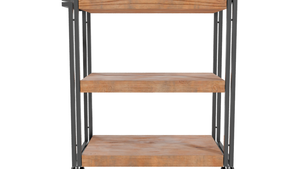 Industrial Wooden Shelf Rack 3D - Professional 3D Model Render 11