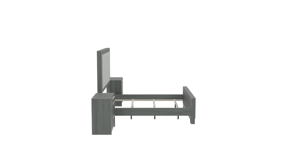 Stylish Bed with Nightstands 3D - Professional 3D Model Render 8