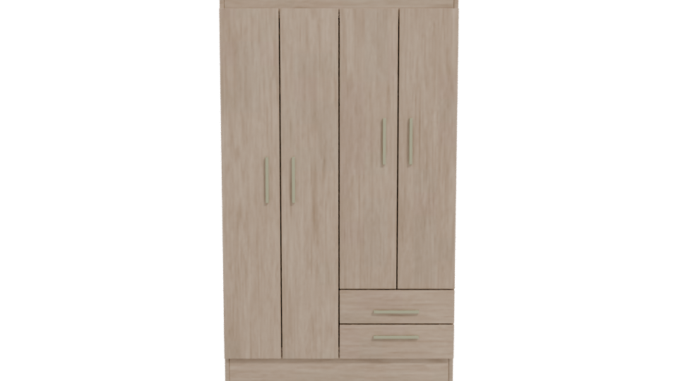 Stylish Wooden Wardrobe 3D Model - Professional 3D Model Render 11