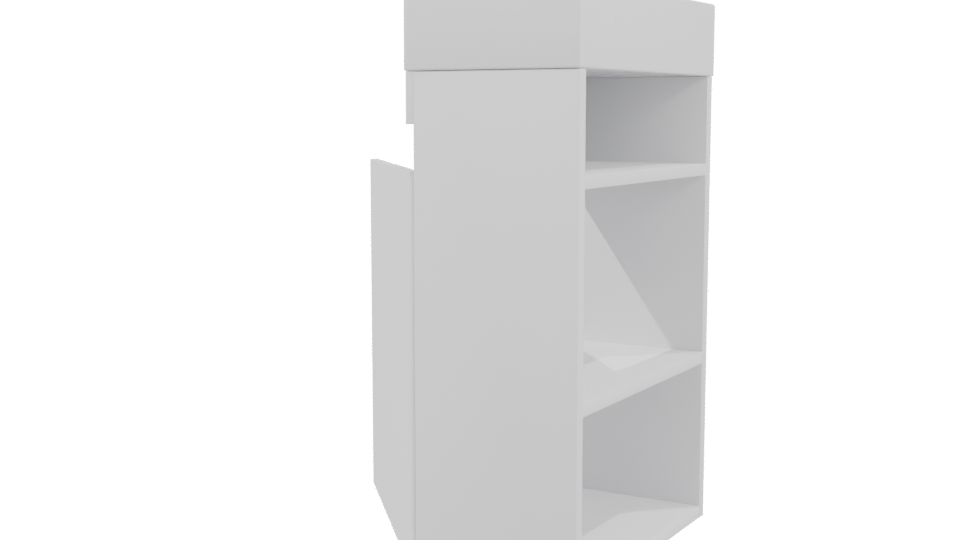 Minimalist White Cabinet Model - Professional 3D Model Render 3