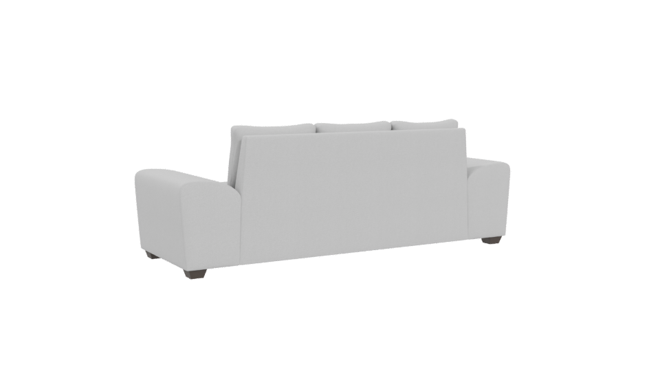 Modern Minimalist White Sofa with Teal Cushions 3D Model - Professional 3D Model Render 4