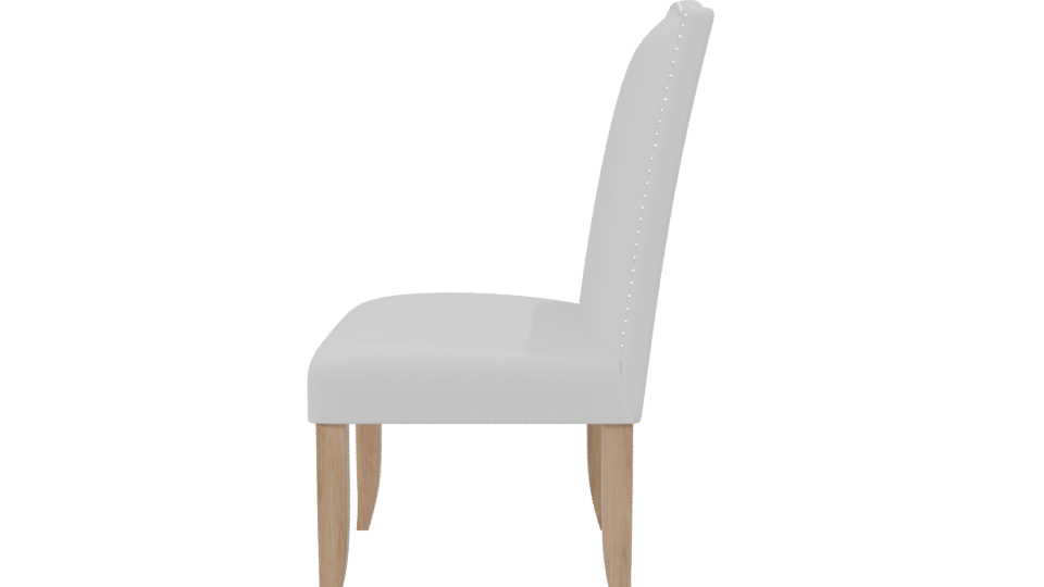 Elegant White Dining Chair Model - Professional 3D Model Render 2