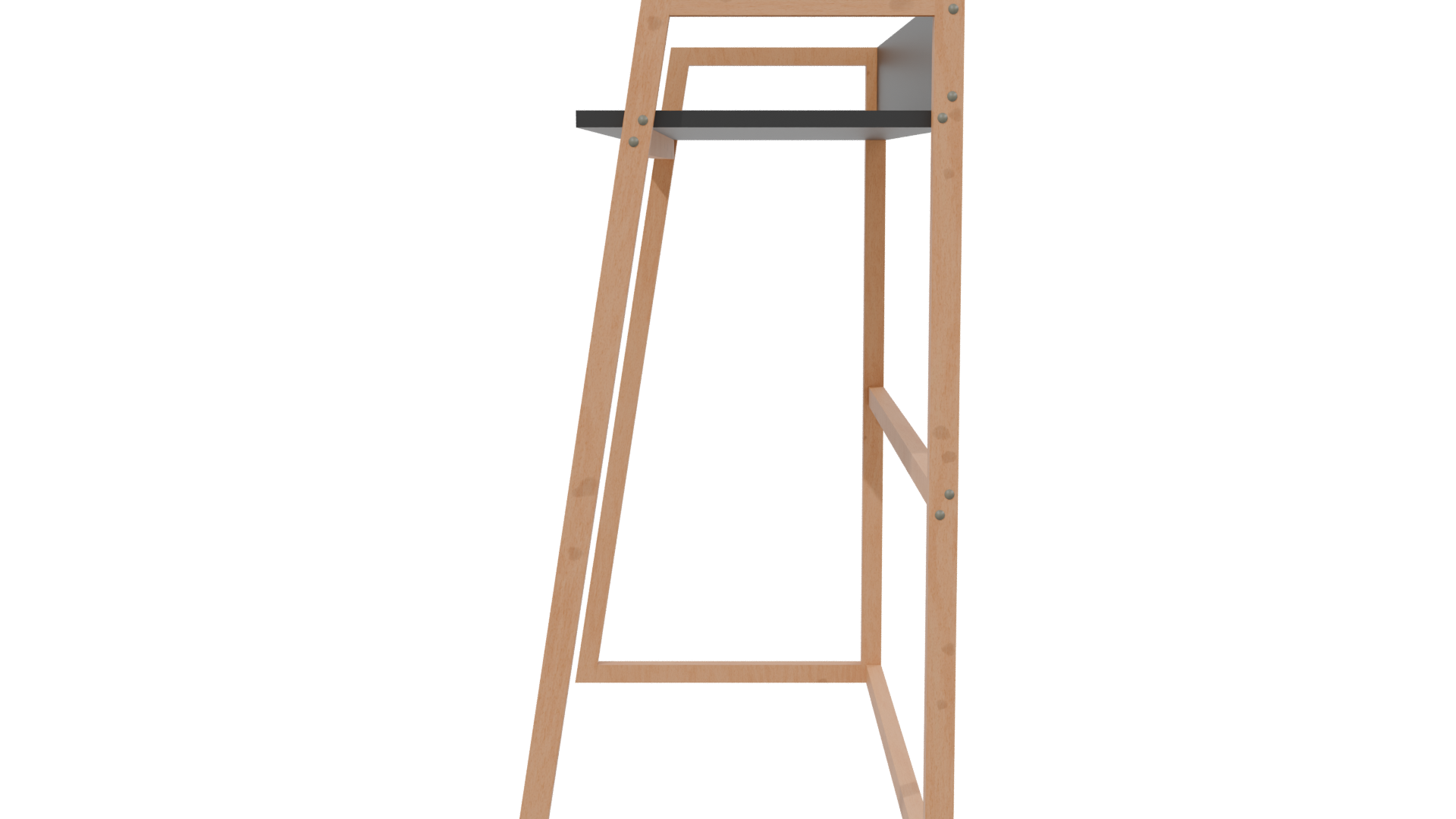 Minimalist Wooden Desk Model - Professional 3D Model Render 2