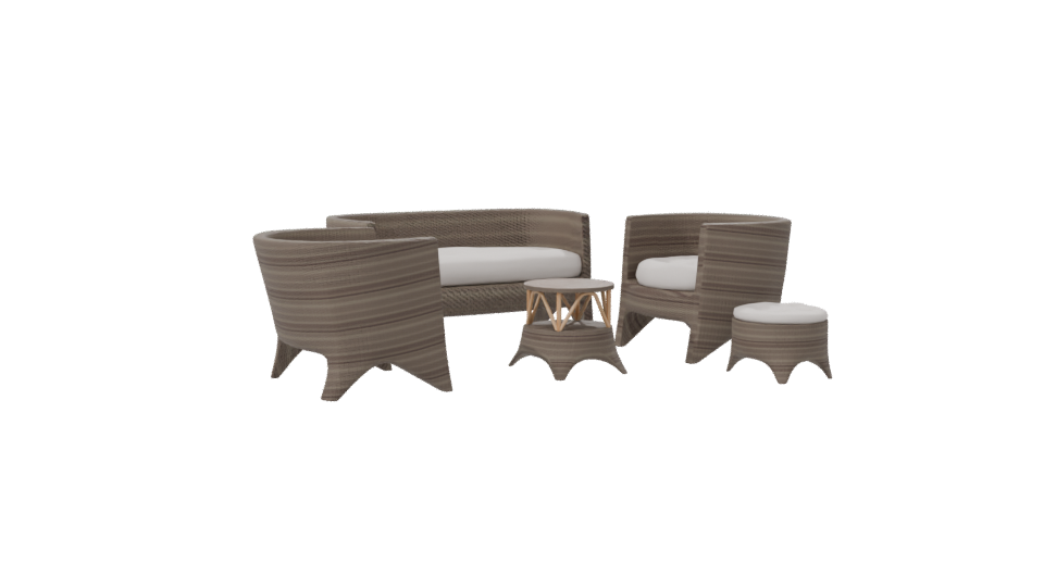 Stylish Outdoor Seating Set 3D - Professional 3D Model Render 7