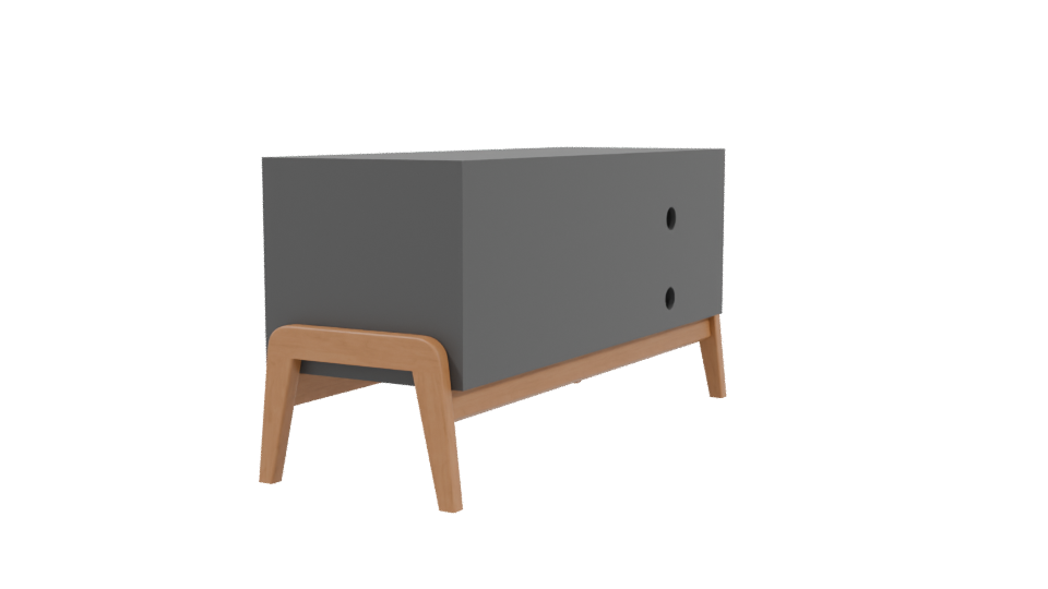 Contemporary Media Console 3D Model - Professional 3D Model Render 3
