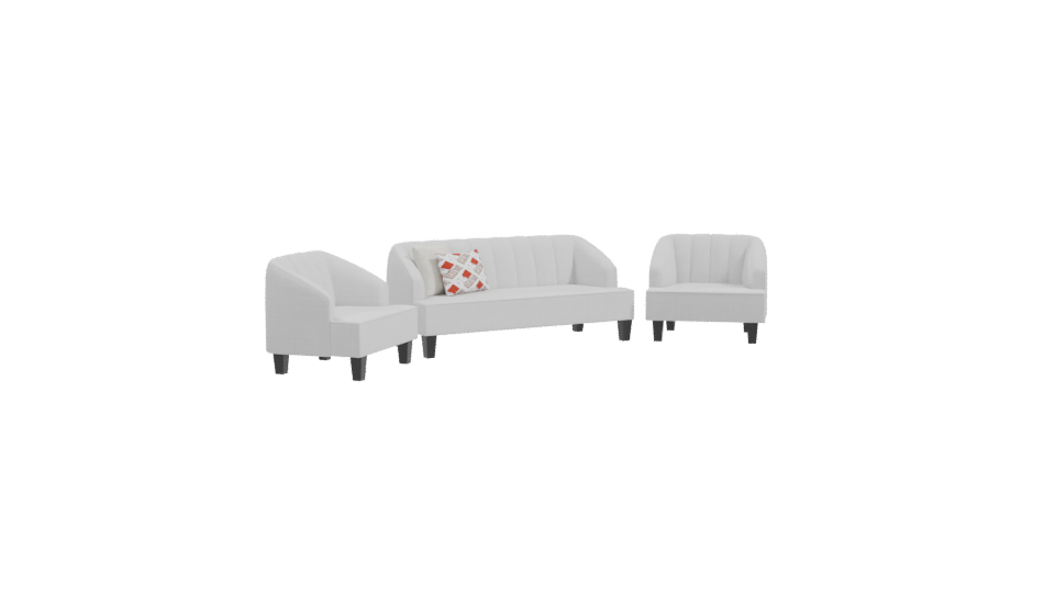 Elegant White Sofa Set 3D - Professional 3D Model Render 10