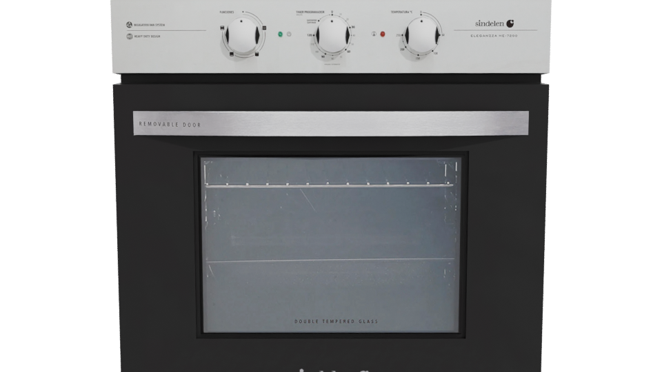 Sleek Black Built-In Oven 3D Model - Professional 3D Model Render 11