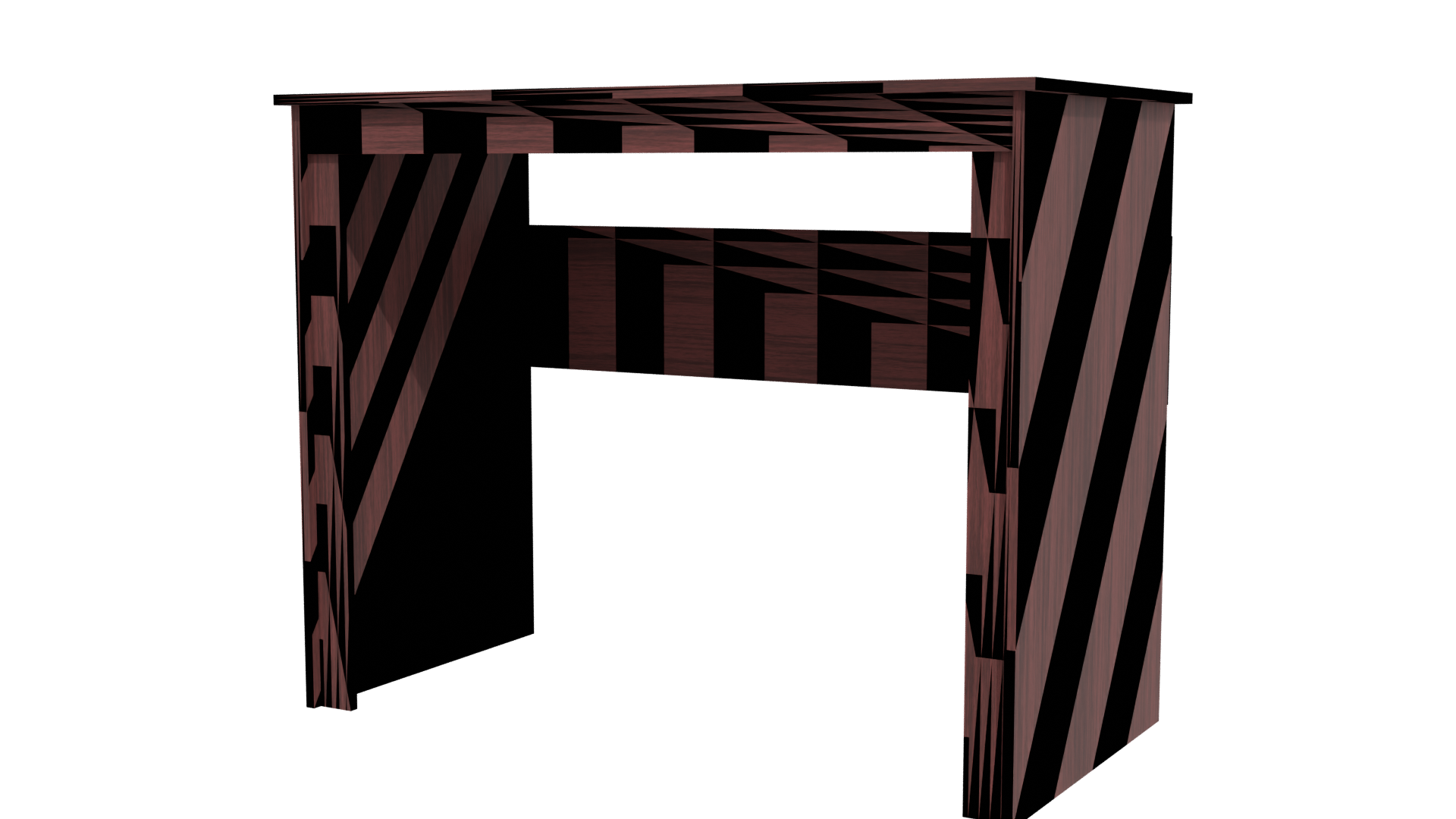 Elegant Wooden Writing Desk 3D Model - Professional 3D Model Render 12