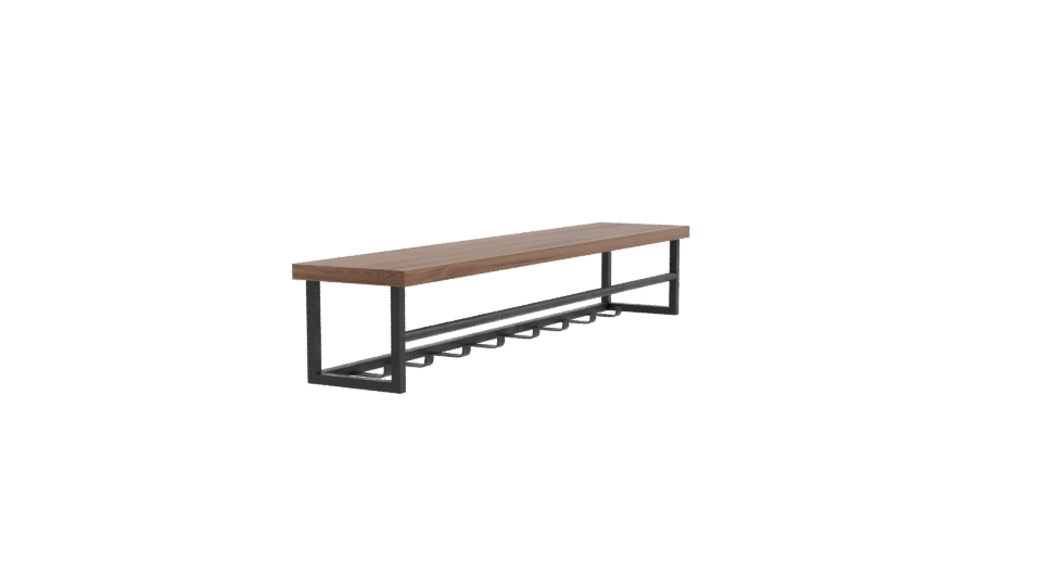 Elegant Wooden Bench Model - Professional 3D Model Render 9