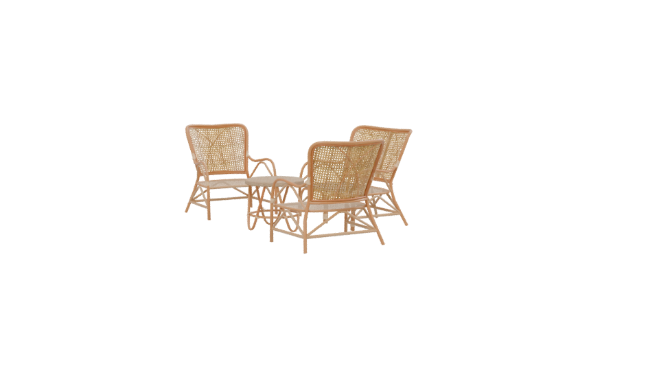 Stylish Rattan Furniture Set 3D - Professional 3D Model Render 13