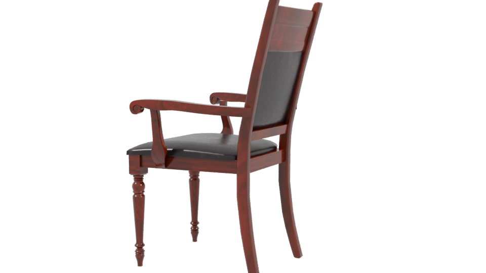 Elegant Wooden Armchair 3D Model - Professional 3D Model Render 3