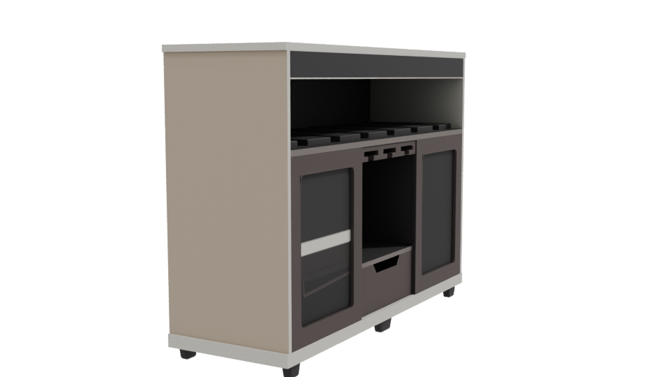 Modern Kitchen Storage Unit 3D - Professional 3D Model Render 9