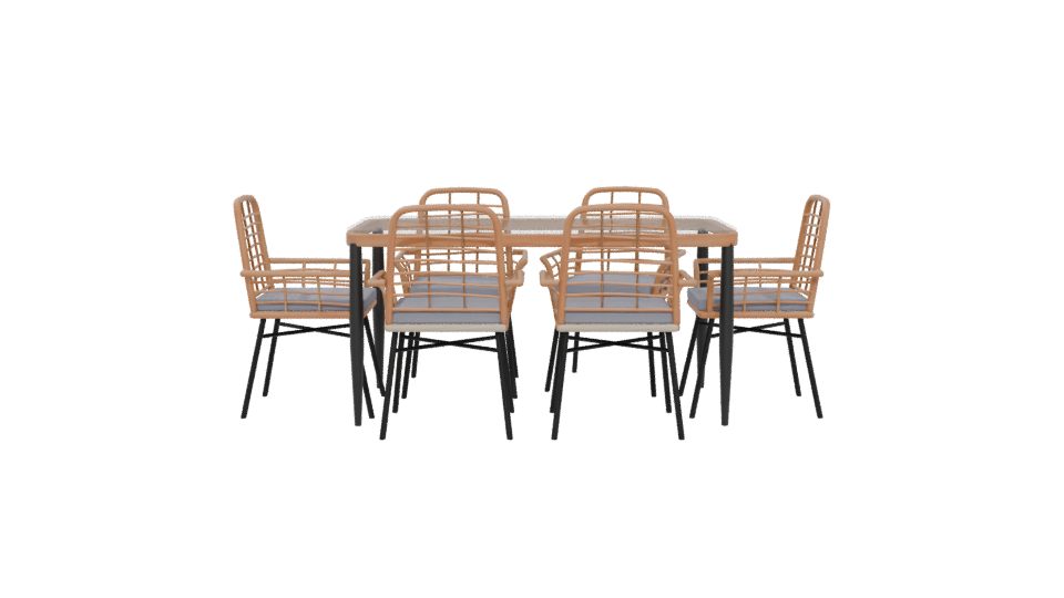 Stylish Outdoor Dining Table and Chairs Set 3D Model - Professional 3D Model Render 5