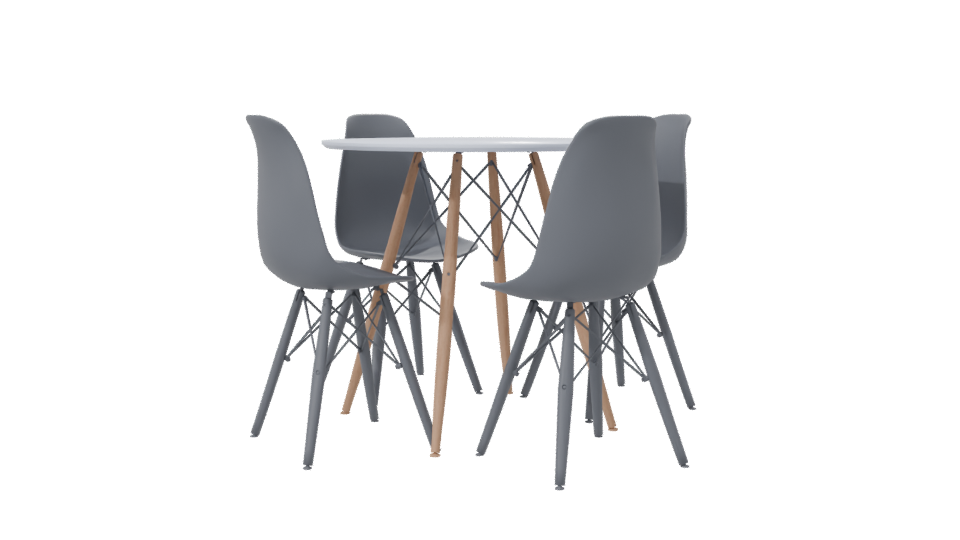 Stylish Dining Table and Chairs Set - Professional 3D Model Render 7