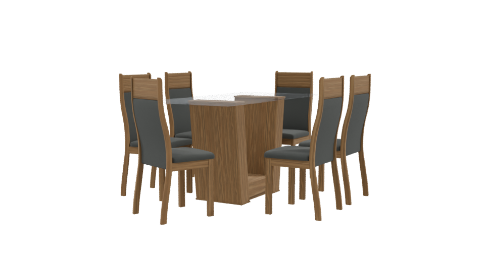 Elegant Modern Dining Table with Chairs 3D Model - Professional 3D Model Render 9