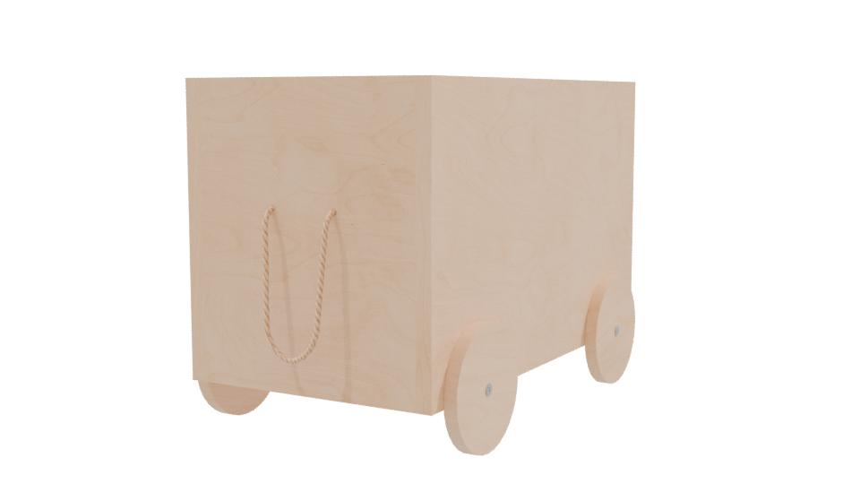 Stylish Wooden Toy Cart 3D - Professional 3D Model Render 9