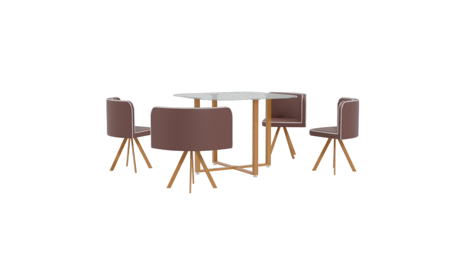 Modern Dining Set for 4 3D - Professional 3D Model Render 4