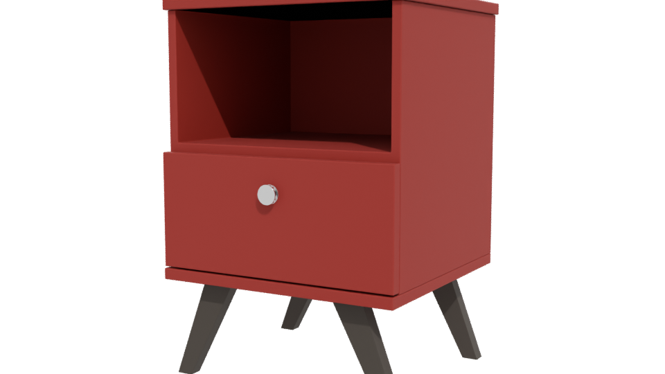 Stylish Red Nightstand 3D Model - Professional 3D Model Render 12