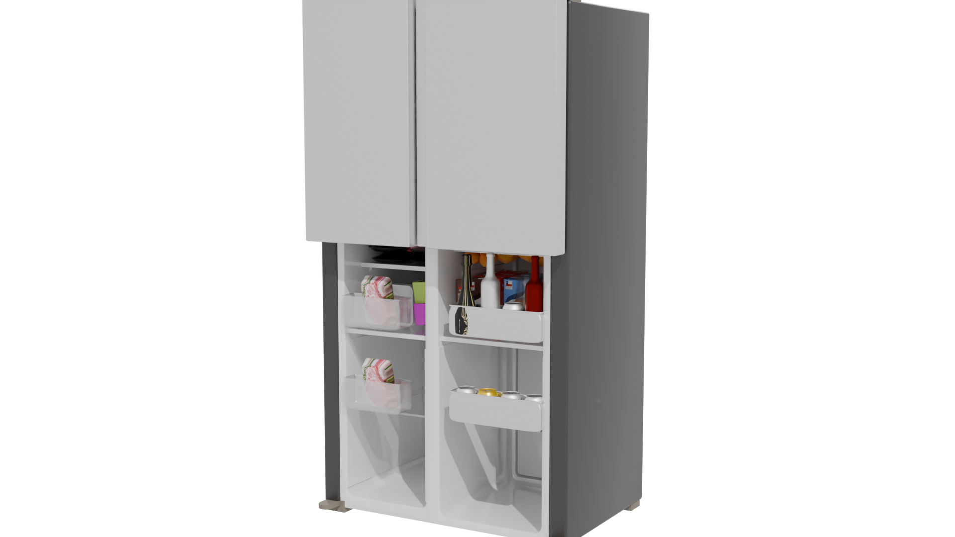 Sleek Modern Refrigerator 3D Model - Professional 3D Model Render 12