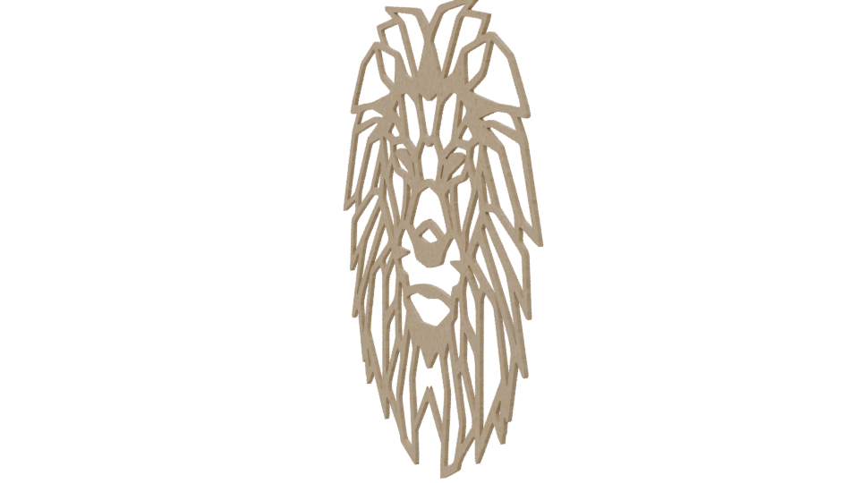 Stylized Lion Head Emblem 3D - Professional 3D Model Render 7