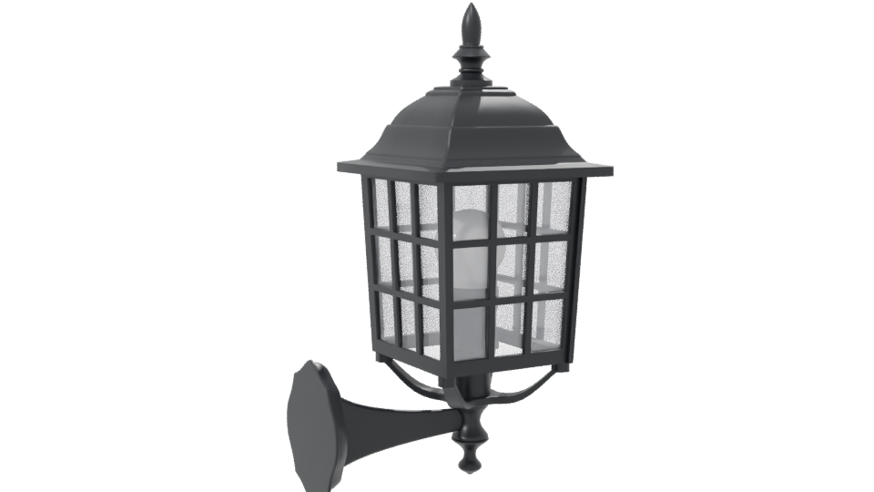Black Wall Lantern 3D Model - Professional 3D Model Render 7