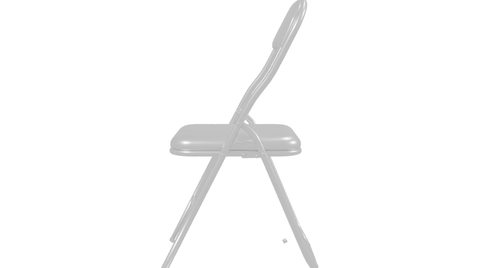Folding Metal Chair 3D Model - Professional 3D Model Render 2