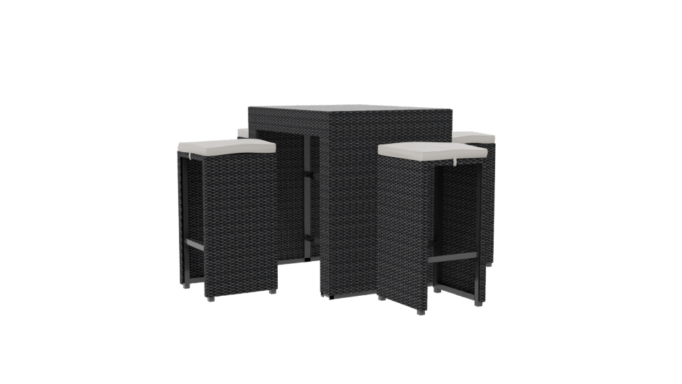 Stylish Bar Table Set 3D - Professional 3D Model Render 7