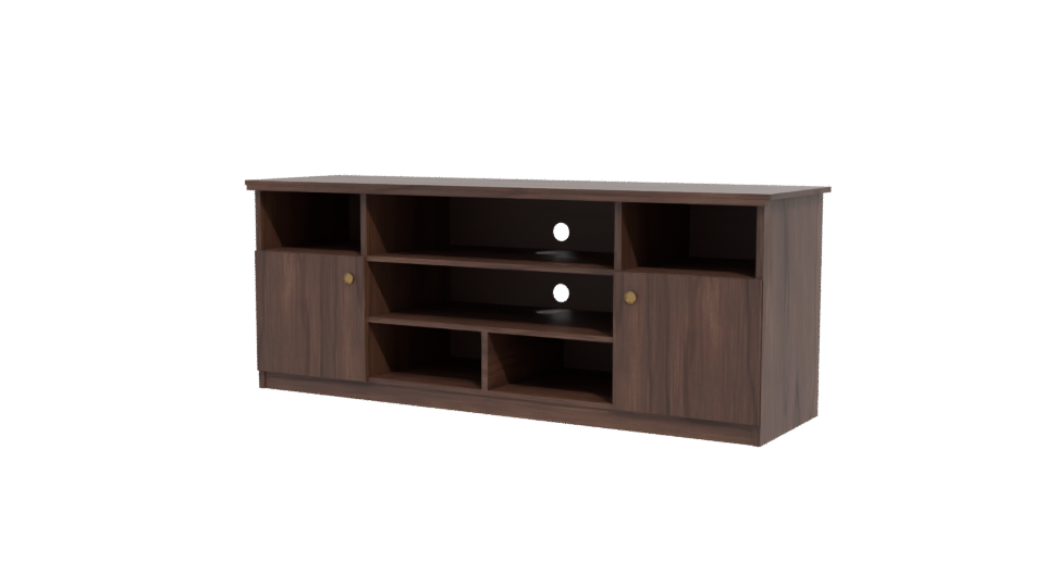 Stylish Wooden TV Stand Model - Professional 3D Model Render 12
