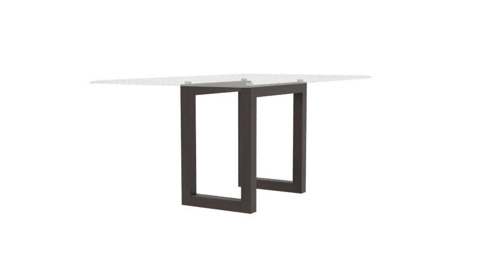 Glass Top Modern Dining Table - Professional 3D Model Render 3