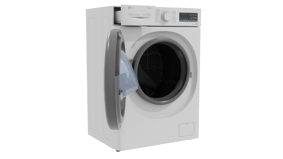 Realistic Front-Loading Washing Machine 3D - Professional 3D Model Render 10