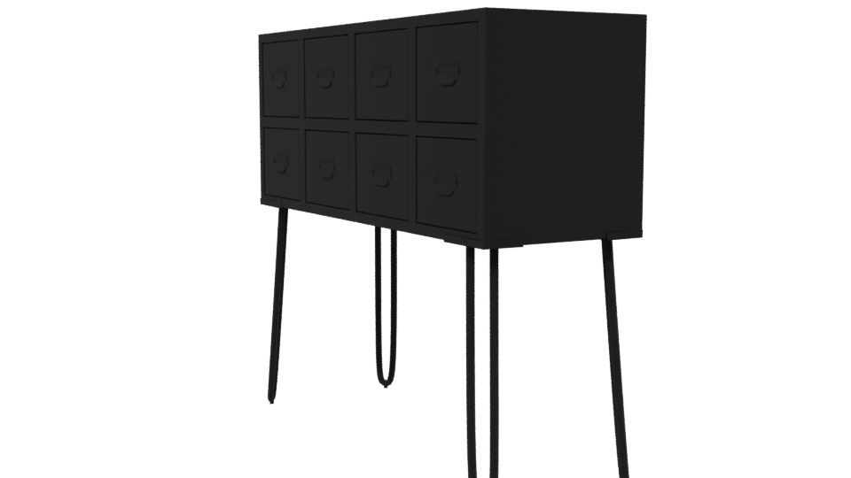 Vintage Wooden Storage Console 3D - Professional 3D Model Render 13