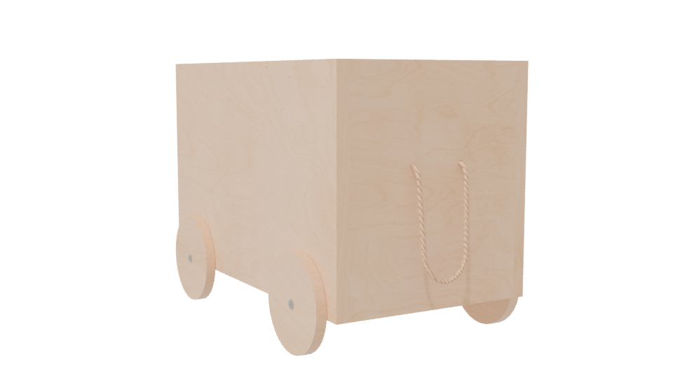 Stylish Wooden Toy Cart 3D - Professional 3D Model Render 7