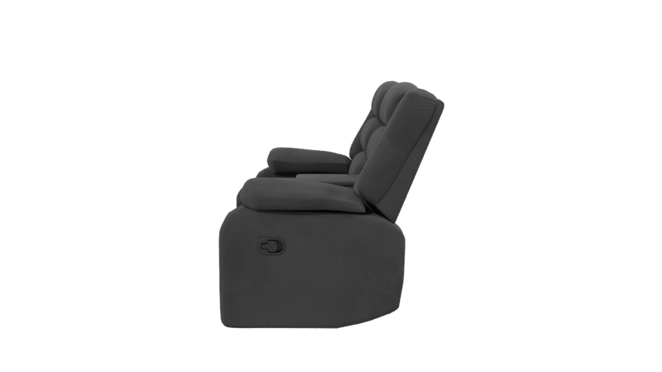 Reclining Black Love Seat 3D - Professional 3D Model Render 2