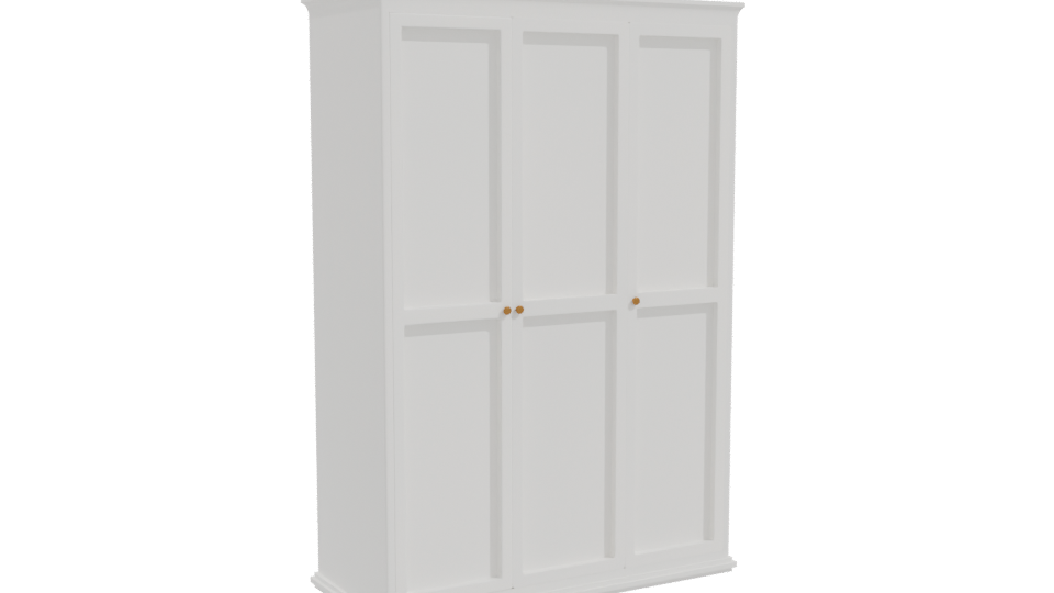 Elegant White Wardrobe Model - Professional 3D Model Render 10