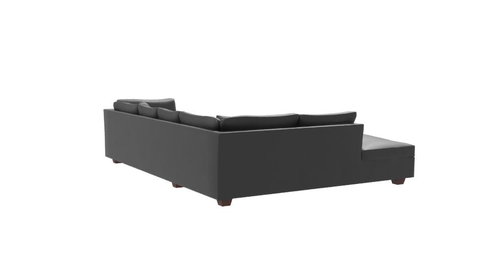 Contemporary Black Leather Sofa 3D - Professional 3D Model Render 7