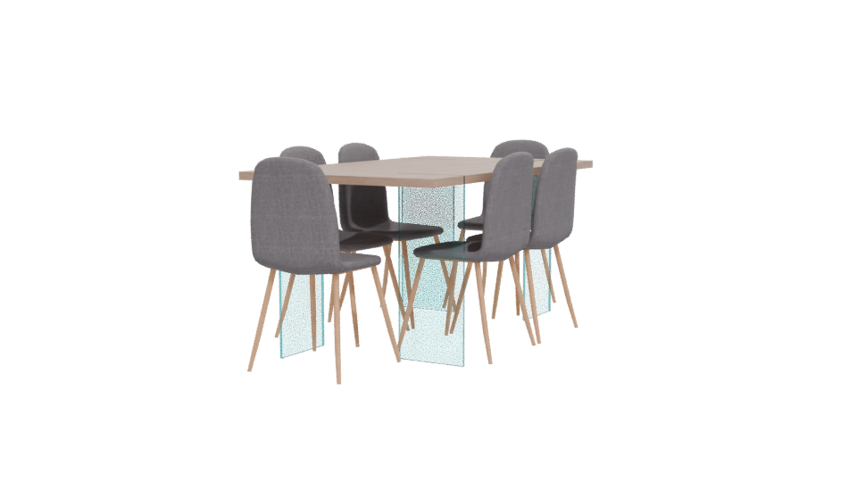 Minimalist Dining Table Set 3D - Professional 3D Model Render 12