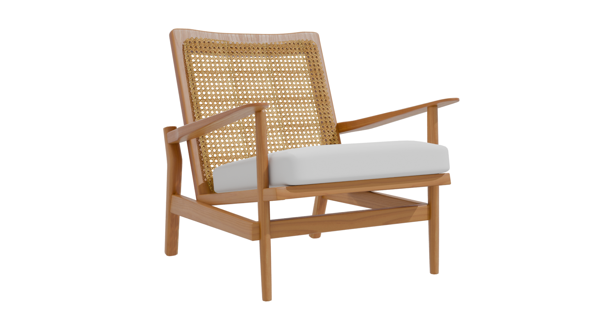 Elegant Rattan Lounge Chair 3D - Professional 3D Model Render 10