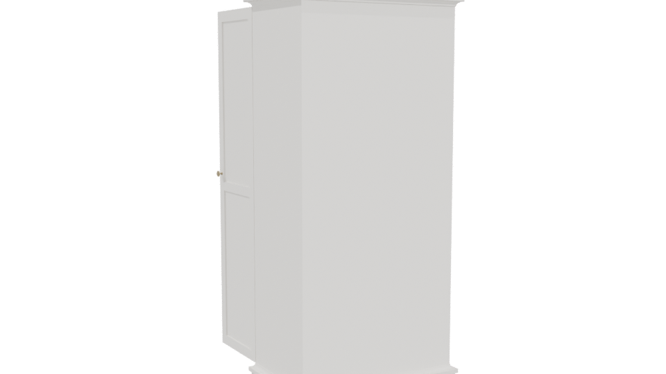 Minimalist White Wardrobe Model - Professional 3D Model Render 4