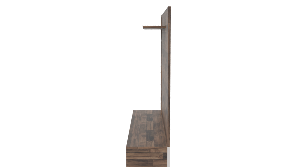 Stylish Wooden Wall Unit 3D - Professional 3D Model Render 2