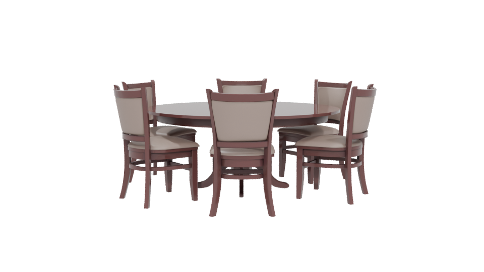 Elegant Round Dining Table with Chairs 3D Model - Professional 3D Model Render 5