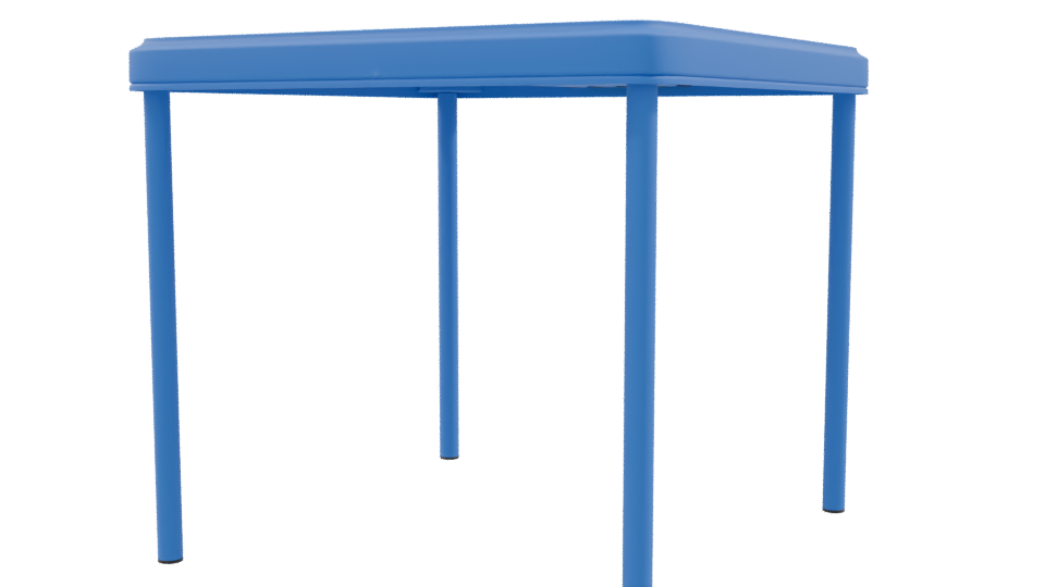 Blue Kids Plastic Table 3D - Professional 3D Model Render 9