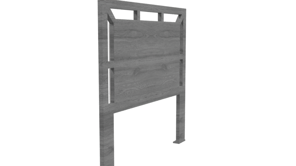 Elegant Upholstered Headboard Model - Professional 3D Model Render 3