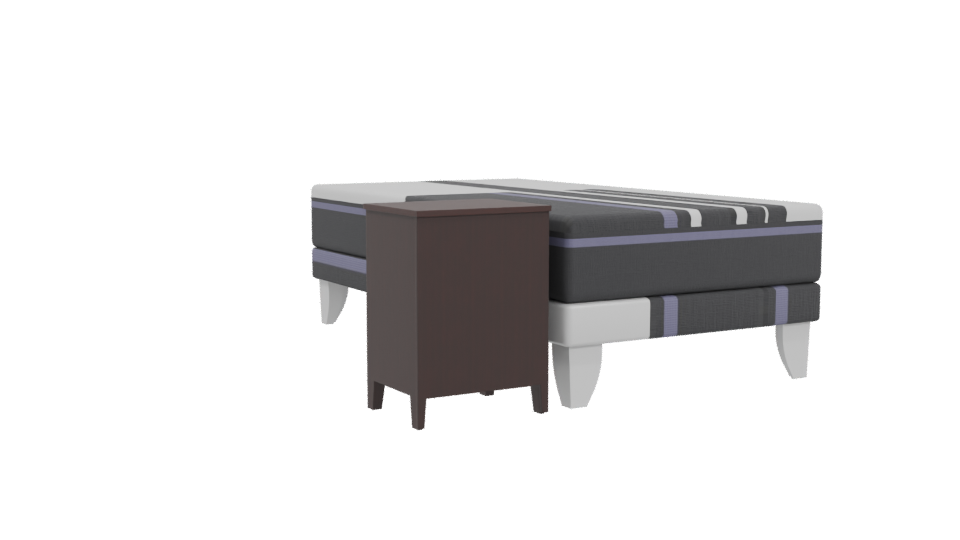 Modern Bed and Nightstand 3D - Professional 3D Model Render 4