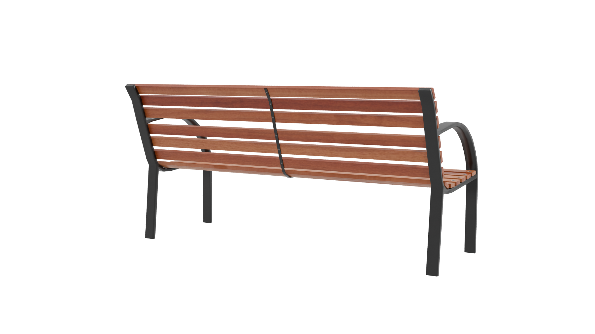 Elegant Outdoor Park Bench 3D - Professional 3D Model Render 9