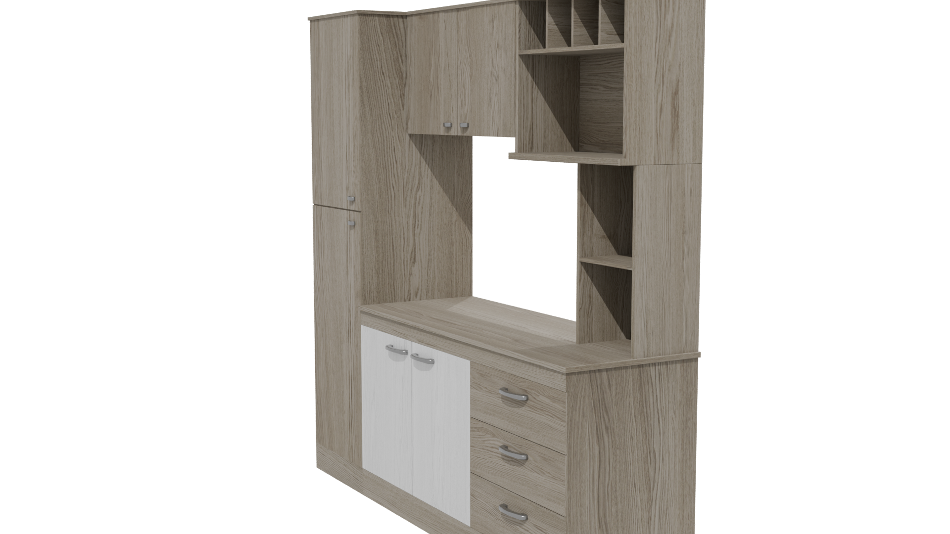 Stylish Wooden Cabinet Model - Professional 3D Model Render 13