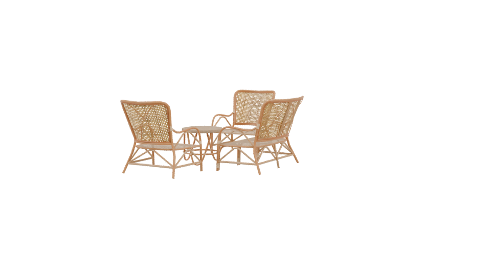 Stylish Rattan Furniture Set 3D - Professional 3D Model Render 3