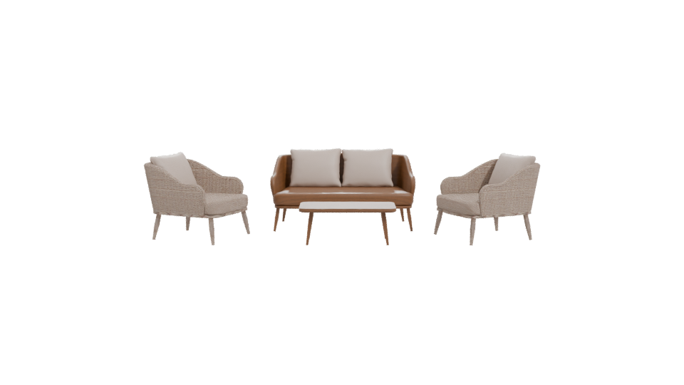 Elegant Modern Outdoor Furniture Set 3D Model - Professional 3D Model Render 11