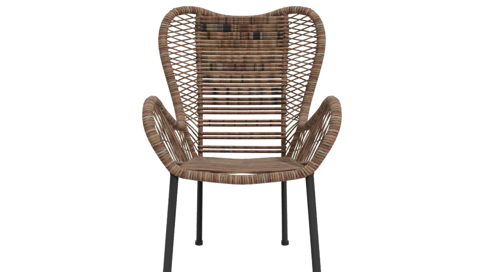 Stylish Rattan Lounge Chair 3D - Professional 3D Model Render 11