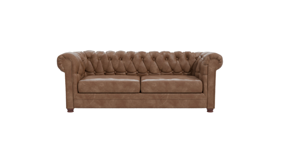 Luxurious Vintage Leather Chesterfield Sofa 3D Model - Professional 3D Model Render 11
